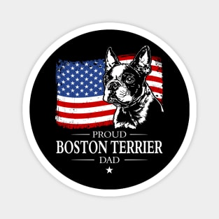 Proud Boston Terrier Dad American Flag patriotic dog Magnet